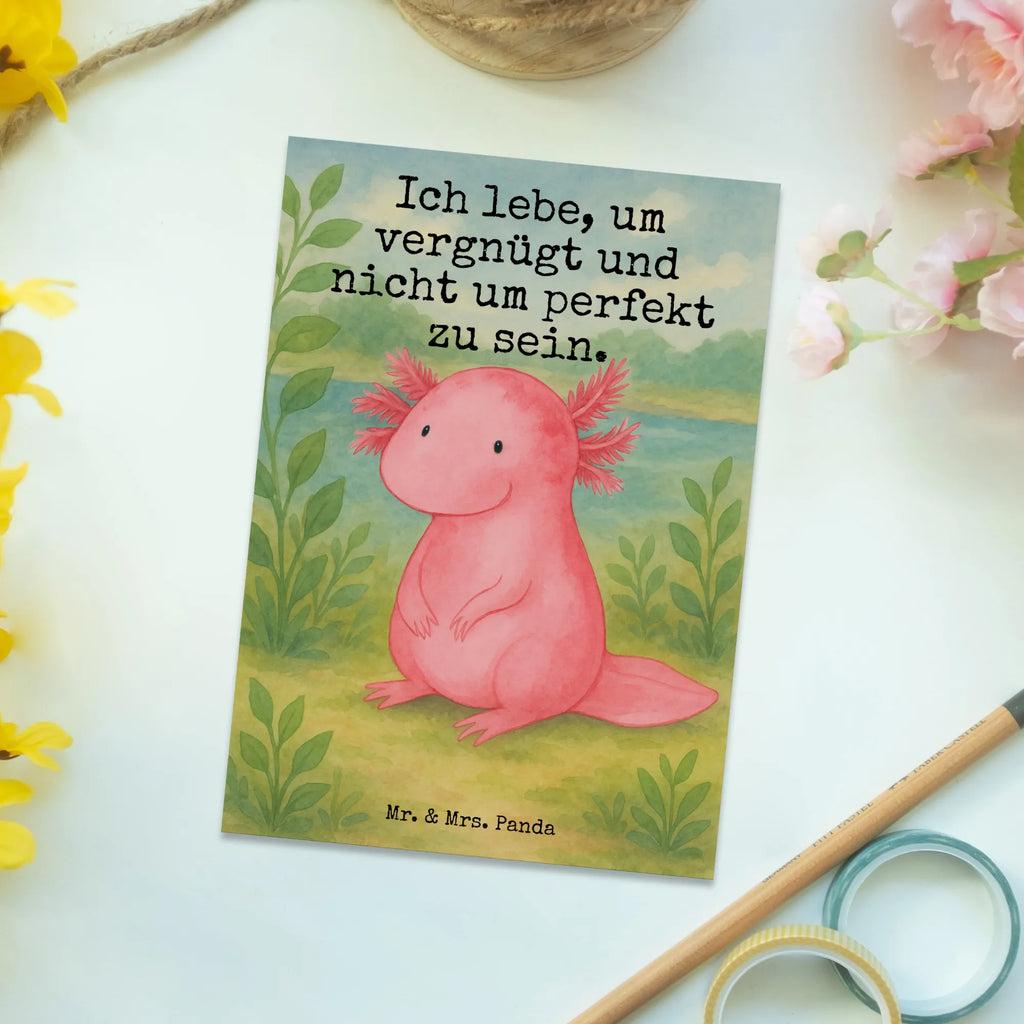 Postkarte Axolotl Niedlich Design Postkarte, Karte, Geschenkkarte, Grußkarte, Einladung, Ansichtskarte, Geburtstagskarte, Einladungskarte, Dankeskarte, Ansichtskarten, Einladung Geburtstag, Einladungskarten Geburtstag, Axolotl, Molch, Axolot, vergnügt, fröhlich, zufrieden, Lebensstil, Weisheit, Lebensweisheit, Liebe, Freundin