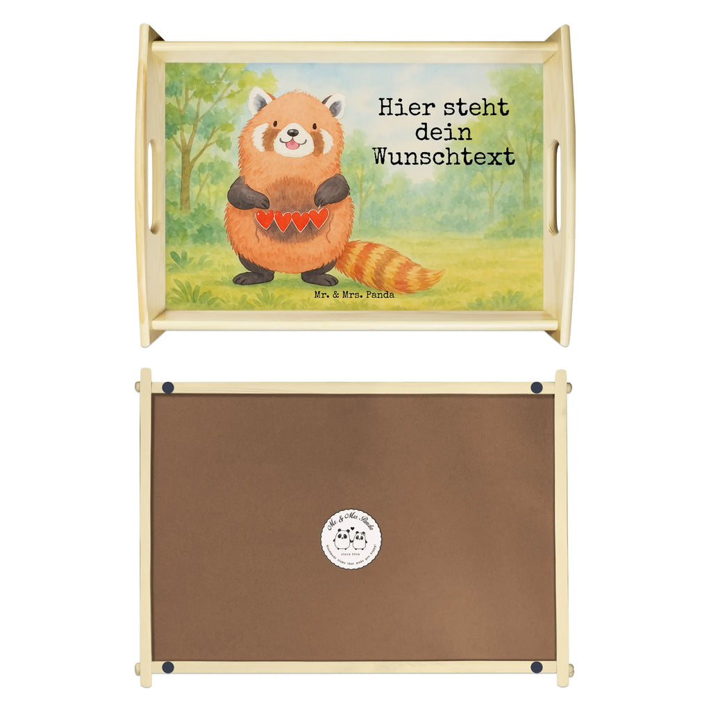 Personalised serving tray red panda Design Tablett mit Namen, Personalisiertes Küchentablett, Personalisiertes Holztablett, Personalisiertes Serviertablett, Personalisiertes Tablett, Personalisiertes Dekotablett, Serviertablett mit Namen, Personalisiertes Frühstückstablett, Tiermotive, Gute Laune, lustige Sprüche, Tiere, Herz, Panda, Liebe, Rot, Lieblingsmensch, Liebling