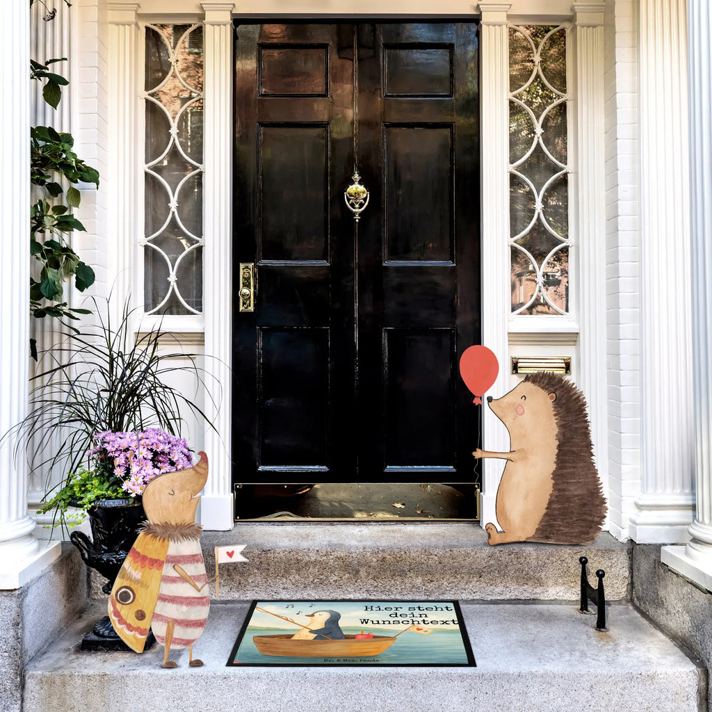 Personalized doormat Penguin fishing boat Design Personalisiert, Türvorleger mit Namen, Fußmatte bedrucken, Personalisierte Fußmatte, Namensfussmatte, Haustürmatte personalisiert, Bedrucken, Fußmatte mit Namen, Türvorleger personalisiert, Personalisieruung, Wunschnamen, Pinguin, Lebenslust, Leben, Angeln, genießen, Neuanfang, Motivation, Geschenkidee Liebeskummer, Neustart, Angelboot, Pinguine, Scheidung, Boot, Trennung