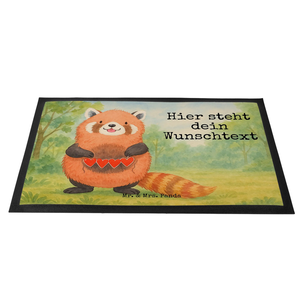 Personalized doormat red panda Design Personalisiert, Fußmatte mit Namen, Wunschnamen, Personalisierte Fußmatte, Personalisieruung, Fußmatte bedrucken, Bedrucken, Namensfussmatte, Türvorleger mit Namen, Haustürmatte personalisiert, Türvorleger personalisiert, Tiermotive, Gute Laune, lustige Sprüche, Tiere, Panda, Liebe, Herz, Liebling, Rot, Lieblingsmensch