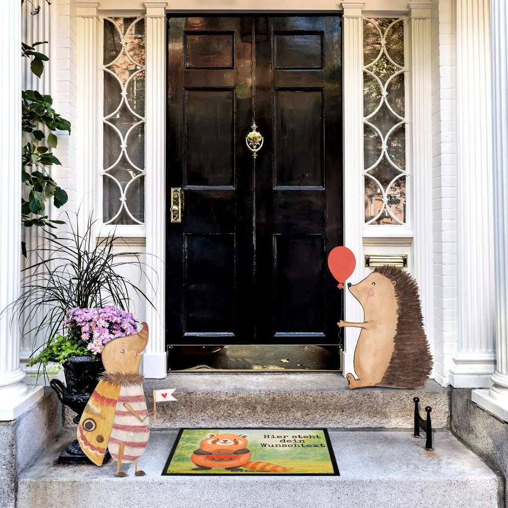 Personalized doormat red panda Design Personalisiert, Fußmatte mit Namen, Wunschnamen, Personalisierte Fußmatte, Personalisieruung, Fußmatte bedrucken, Bedrucken, Namensfussmatte, Türvorleger mit Namen, Haustürmatte personalisiert, Türvorleger personalisiert, Tiermotive, Gute Laune, lustige Sprüche, Tiere, Panda, Liebe, Herz, Liebling, Rot, Lieblingsmensch
