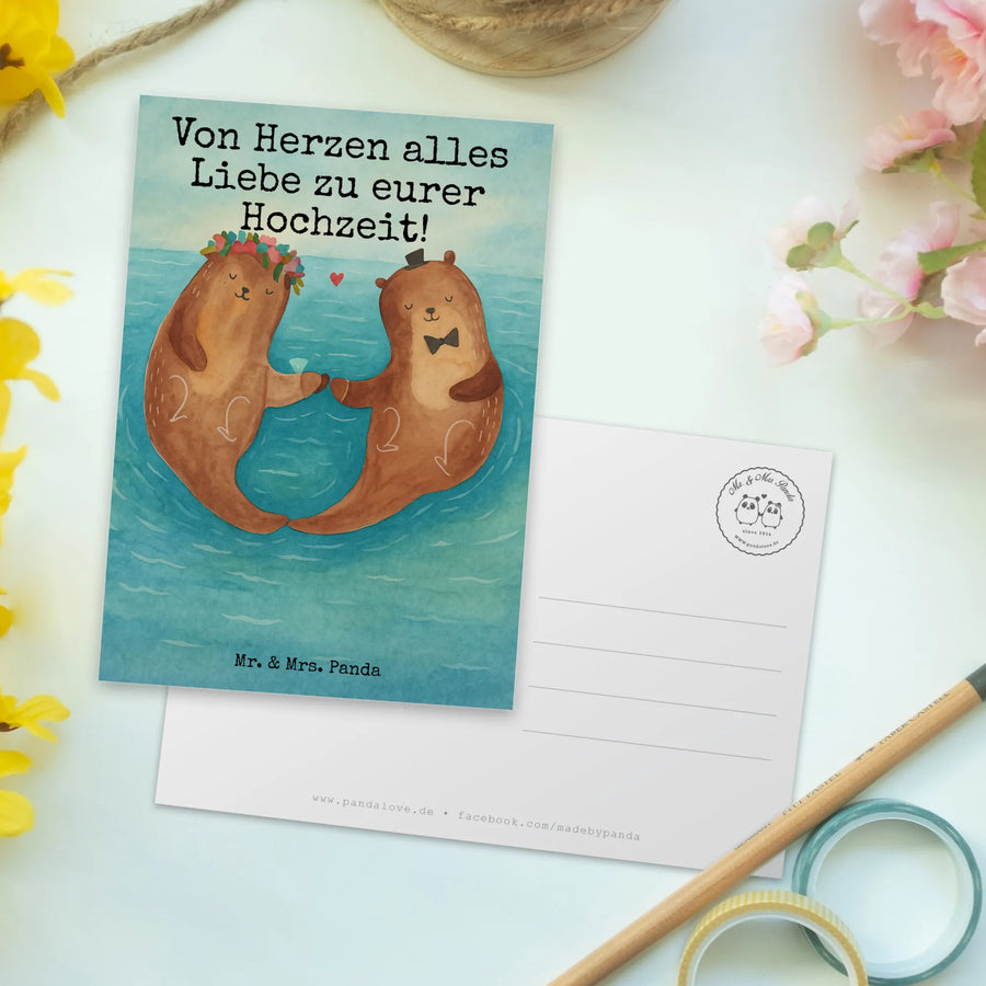 Postkarte Hochzeit Otter Design