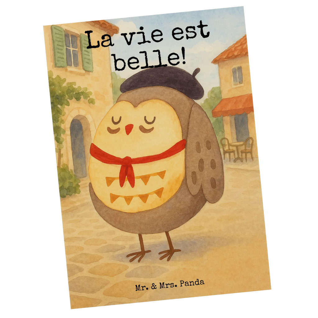 Postkarte Eule Frankreich Design Postkarte, Karte, Geschenkkarte, Grußkarte, Einladung, Ansichtskarte, Geburtstagskarte, Einladungskarte, Dankeskarte, Ansichtskarten, Einladung Geburtstag, Einladungskarten Geburtstag, Eule, Eulen, Eule Deko, Owl, hibou, La vie est belle, das Leben ist schön, Spruch schön, Spruch Französisch, Frankreich
