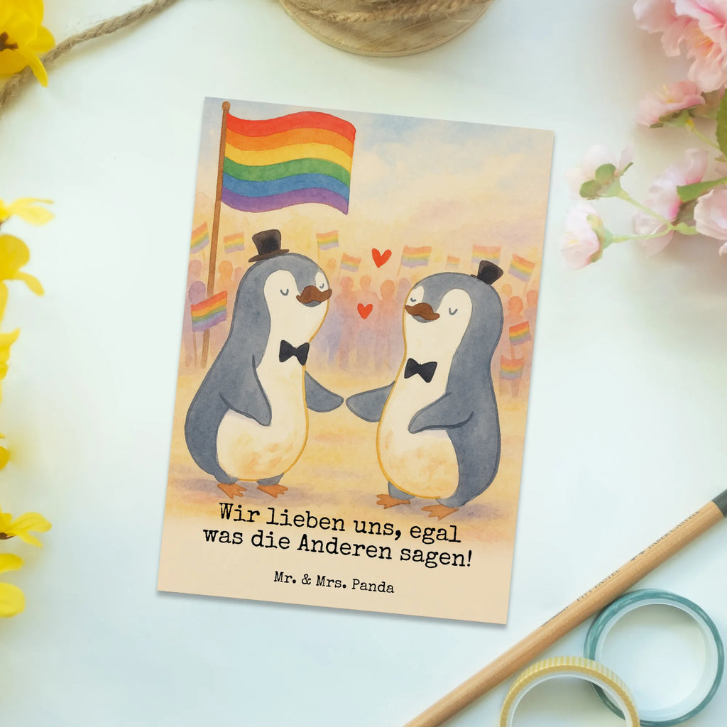 Postkarte Pinguine Gay Pride Design Postkarte, Karte, Geschenkkarte, Grußkarte, Einladung, Ansichtskarte, Geburtstagskarte, Einladungskarte, Dankeskarte, Ansichtskarten, Einladung Geburtstag, Einladungskarten Geburtstag, Hochzeit, Hochzeitsgeschenk, Ehe, Hochzeitsfeier, Trauung, Trauungsgeschenk, Hochzeitskarte, Verlobungsfeier, Verlobungsgeschenk, Hochzeitsgeschenkideen, Hochzeitsgeschenke für Brautpaar