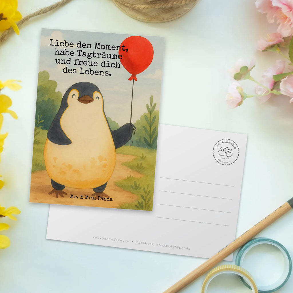 Postcard Penguin balloon Design North Pole, Penguins, gift idea, gift girlfriend, penguins, balloon, new start, new life, love of life, best friend