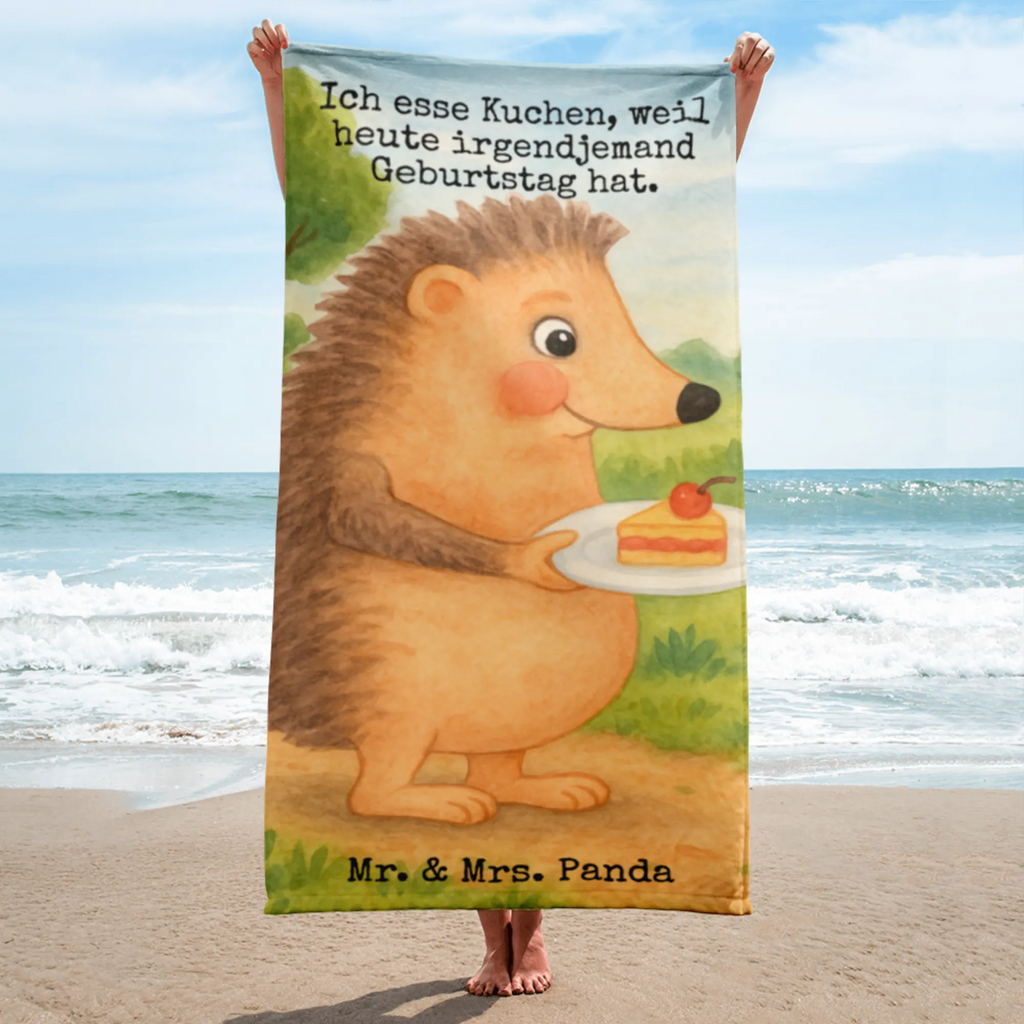 XL Badehandtuch Igel Kuchenstück Design Handtuch, Badetuch, Duschtuch, Strandtuch, Saunatuch, Tiermotive, Gute Laune, lustige Sprüche, Tiere, Igel, Essen Spruch, Kuchen, Backen Geschenk, Kuchen backen, Einladung Party, Geburtstagskuchen, Torte