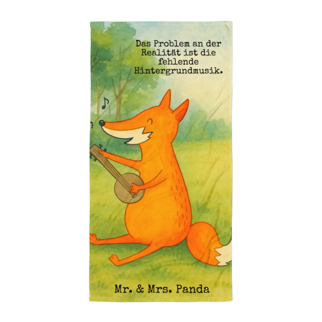 XL Badehandtuch Fuchs Gitarre Design Handtuch, Badetuch, Duschtuch, Strandtuch, Saunatuch, Fuchs, Füchse, Geschenk Musiker, Musik Spruch, Musikerin, Sänger, Sängerin, Gitarre
