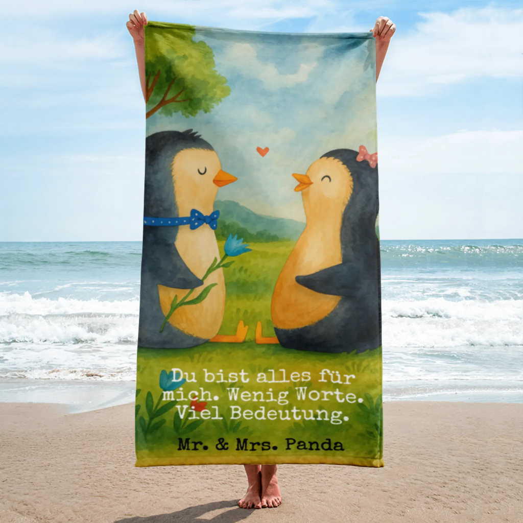 XL Badehandtuch Pinguin Pärchen Design Handtuch, Badetuch, Duschtuch, Strandtuch, Saunatuch, Pinguin, Pinguine, Liebe, Liebespaar, Liebesbeweis, Liebesgeschenk, Verlobung, Jahrestag, Hochzeitstag, Hochzeit, Hochzeitsgeschenk, große Liebe, Traumpaar