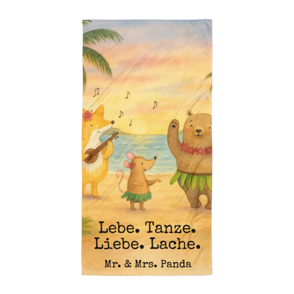 XL Badehandtuch Waldtiere Aloha Design Handtuch, Badetuch, Duschtuch, Strandtuch, Saunatuch, Tiermotive, Gute Laune, lustige Sprüche, Tiere, Wald, Waldtiere, Musik, Aloha, Bär, Hase, Igel, Tanzen, Leben, Lachen