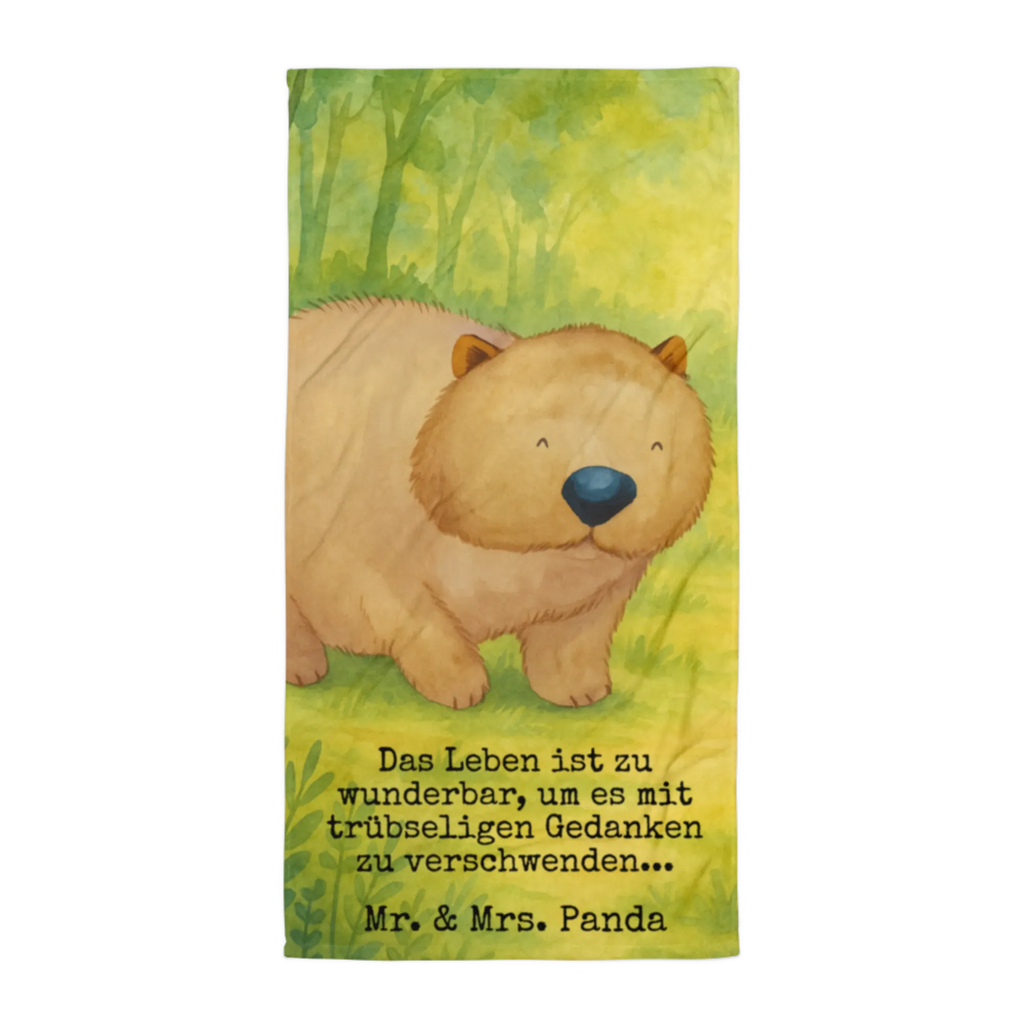XL bath towel Wombat Design Handtuch, Badetuch, Duschtuch, Strandtuch, Saunatuch, Tiermotive, Gute Laune, lustige Sprüche, Tiere, Wombat, Das Leben ist schön, Motivation, Spruch, Australien