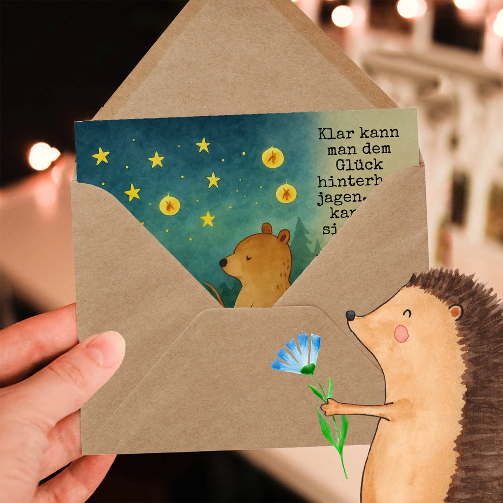 Deluxe Karte Bär & Marienkäfer Lagerfeuer Design Karte, Grußkarte, Klappkarte, Einladungskarte, Glückwunschkarte, Hochzeitskarte, Geburtstagskarte, Hochwertige Grußkarte, Hochwertige Klappkarte, Bär, Teddy, Teddybär, Lagerfeuer