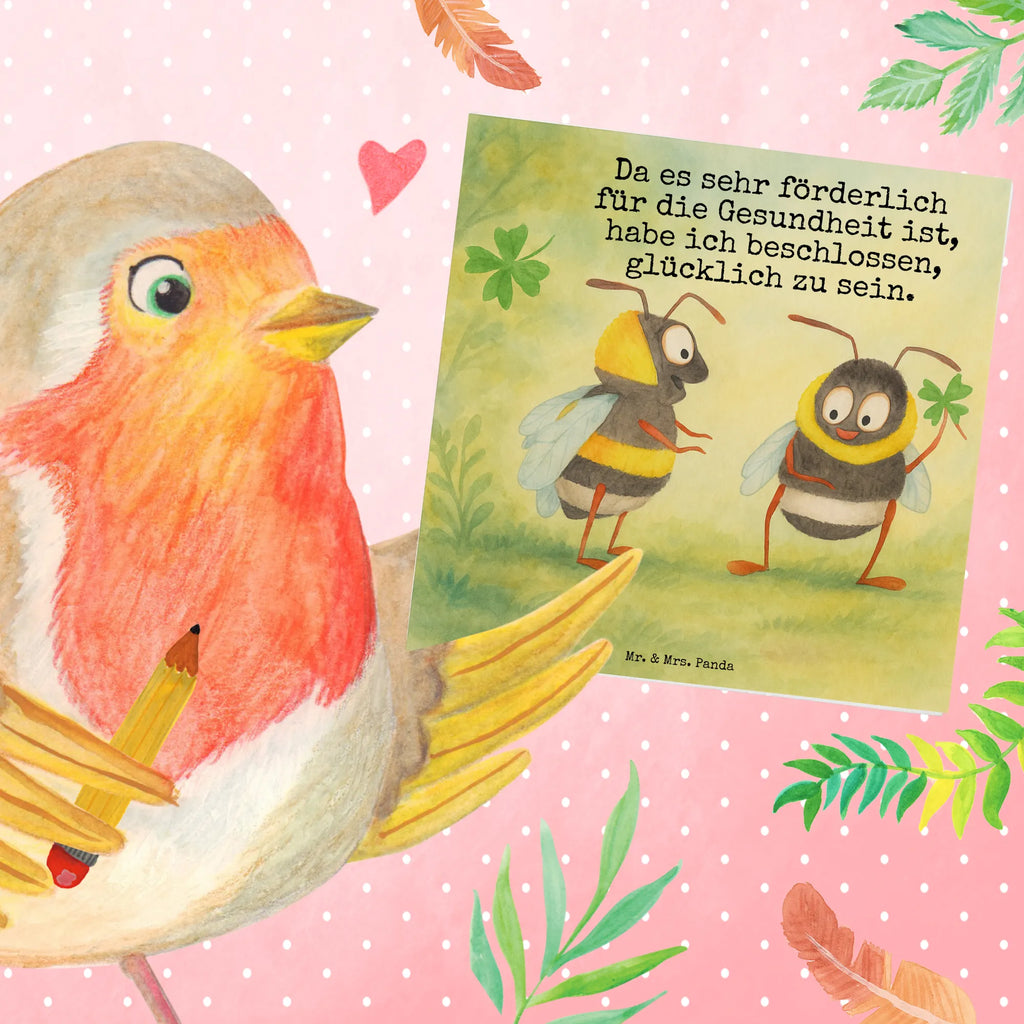 Karta Deluxe Trzmiele koniczyna Design Karte, Grußkarte, Klappkarte, Einladungskarte, Glückwunschkarte, Hochzeitskarte, Geburtstagskarte, Hochwertige Grußkarte, Hochwertige Klappkarte, Tiermotive, Gute Laune, lustige Sprüche, Tiere, Hummel, Biene, Spruch positiv, Biene Deko, Spruch schön, glücklich sein, glücklich werden, Spruch fröhlich