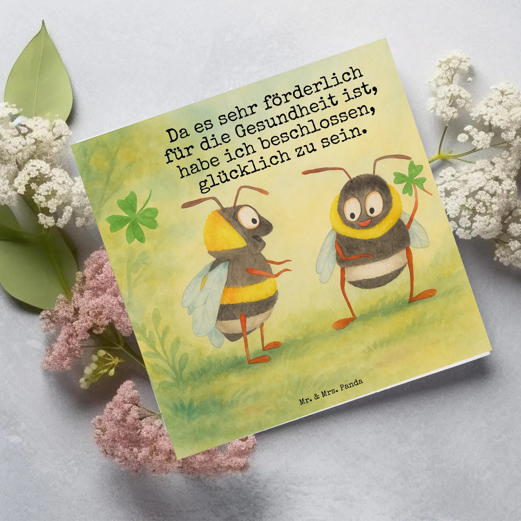 Karta Deluxe Trzmiele koniczyna Design Karte, Grußkarte, Klappkarte, Einladungskarte, Glückwunschkarte, Hochzeitskarte, Geburtstagskarte, Hochwertige Grußkarte, Hochwertige Klappkarte, Tiermotive, Gute Laune, lustige Sprüche, Tiere, Hummel, Biene, Spruch positiv, Biene Deko, Spruch schön, glücklich sein, glücklich werden, Spruch fröhlich