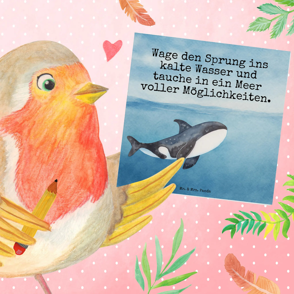 Karta Deluxe Orka Design Karte, Grußkarte, Klappkarte, Einladungskarte, Glückwunschkarte, Hochzeitskarte, Geburtstagskarte, Hochwertige Grußkarte, Hochwertige Klappkarte, Meerestiere, Meer, Urlaub, Orca, Orcas, Killerwal, Wal, Möglichkeiten, Büro, Arbeit, Motivation, Selbstliebe, Neustart, Startup