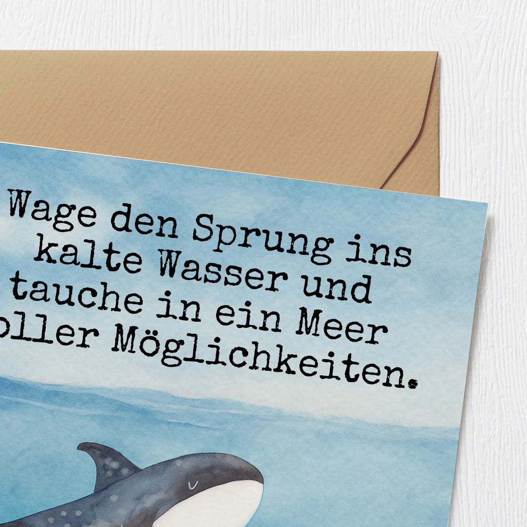 Karta Deluxe Orka Design Karte, Grußkarte, Klappkarte, Einladungskarte, Glückwunschkarte, Hochzeitskarte, Geburtstagskarte, Hochwertige Grußkarte, Hochwertige Klappkarte, Meerestiere, Meer, Urlaub, Orca, Orcas, Killerwal, Wal, Möglichkeiten, Büro, Arbeit, Motivation, Selbstliebe, Neustart, Startup