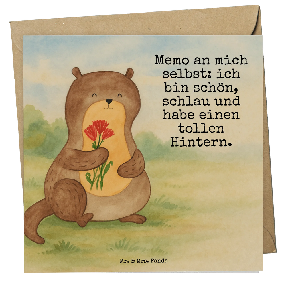 Karta Deluxe wydra bukiet kwiatów Design Karte, Grußkarte, Klappkarte, Einladungskarte, Glückwunschkarte, Hochzeitskarte, Geburtstagskarte, Hochwertige Grußkarte, Hochwertige Klappkarte, Otter, Fischotter, Seeotter, Otter Seeotter See Otter