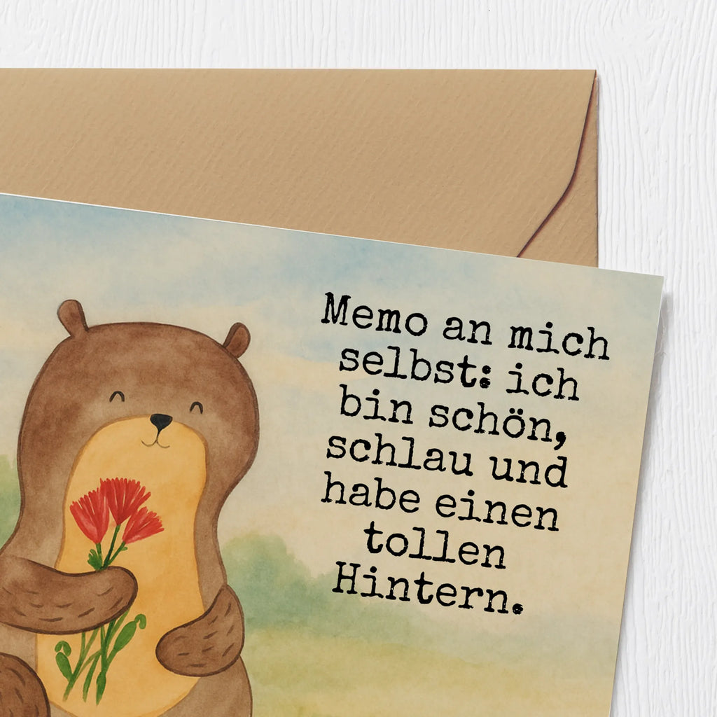 Karta Deluxe wydra bukiet kwiatów Design Karte, Grußkarte, Klappkarte, Einladungskarte, Glückwunschkarte, Hochzeitskarte, Geburtstagskarte, Hochwertige Grußkarte, Hochwertige Klappkarte, Otter, Fischotter, Seeotter, Otter Seeotter See Otter