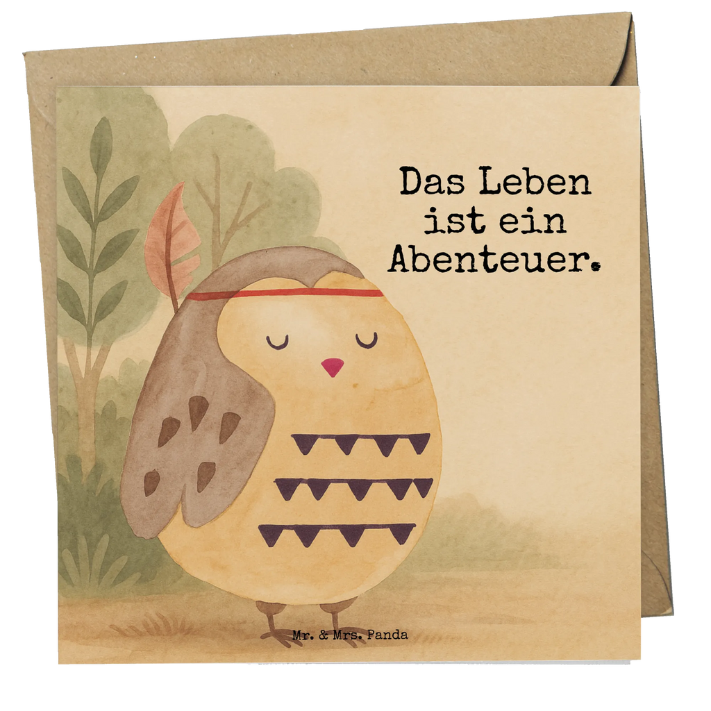 Deluxe Karte Eule Federschmuck Design Karte, Grußkarte, Klappkarte, Einladungskarte, Glückwunschkarte, Hochzeitskarte, Geburtstagskarte, Hochwertige Grußkarte, Hochwertige Klappkarte, Eule, Eule Deko, Owl, Das Leben ist ein Abenteuer, Reisespruch, Federschmuck, Dekoration