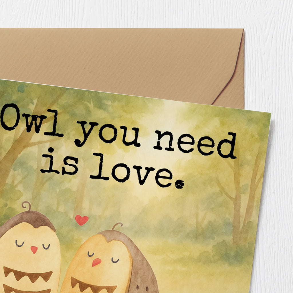 Deluxe Karte Eulen Liebe Design Karte, Grußkarte, Klappkarte, Einladungskarte, Glückwunschkarte, Hochzeitskarte, Geburtstagskarte, Hochwertige Grußkarte, Hochwertige Klappkarte, Eule, Eule Deko, Liebe, Hochzeit Spruch, Owl, All you need is love, Liebe Spruch, Freundin Geschenk, Freund, Wortspiel lustig