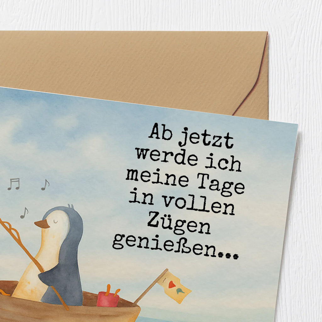 Deluxe Karte Pinguin Angelboot Design Karte, Grußkarte, Klappkarte, Einladungskarte, Glückwunschkarte, Hochzeitskarte, Geburtstagskarte, Hochwertige Grußkarte, Hochwertige Klappkarte, Pinguin, Pinguine, Angeln, Boot, Angelboot, Lebenslust, Leben, genießen, Motivation, Neustart, Neuanfang, Trennung, Scheidung, Geschenkidee Liebeskummer