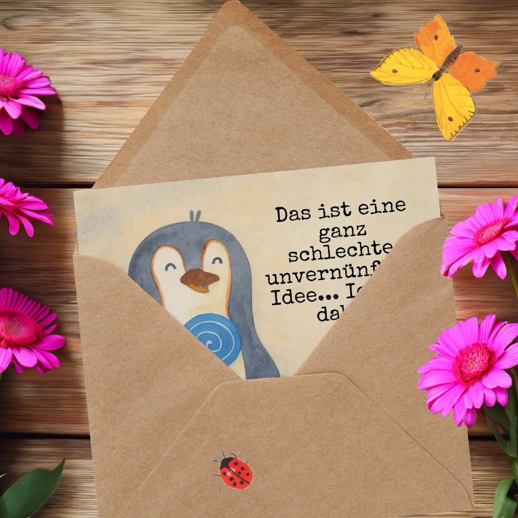 Karta Deluxe pingwin lizak Design Karte, Grußkarte, Klappkarte, Einladungskarte, Glückwunschkarte, Hochzeitskarte, Geburtstagskarte, Hochwertige Grußkarte, Hochwertige Klappkarte, Pinguin, Pinguine, Lolli, Süßigkeiten, Blödsinn, Spruch, Rebell, Gauner, Ganove, Rabauke