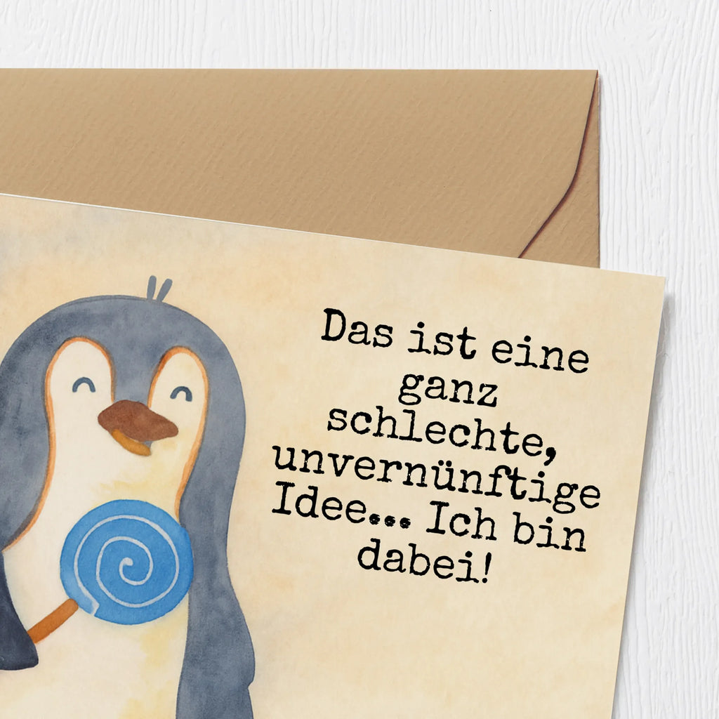 Karta Deluxe pingwin lizak Design Karte, Grußkarte, Klappkarte, Einladungskarte, Glückwunschkarte, Hochzeitskarte, Geburtstagskarte, Hochwertige Grußkarte, Hochwertige Klappkarte, Pinguin, Pinguine, Lolli, Süßigkeiten, Blödsinn, Spruch, Rebell, Gauner, Ganove, Rabauke