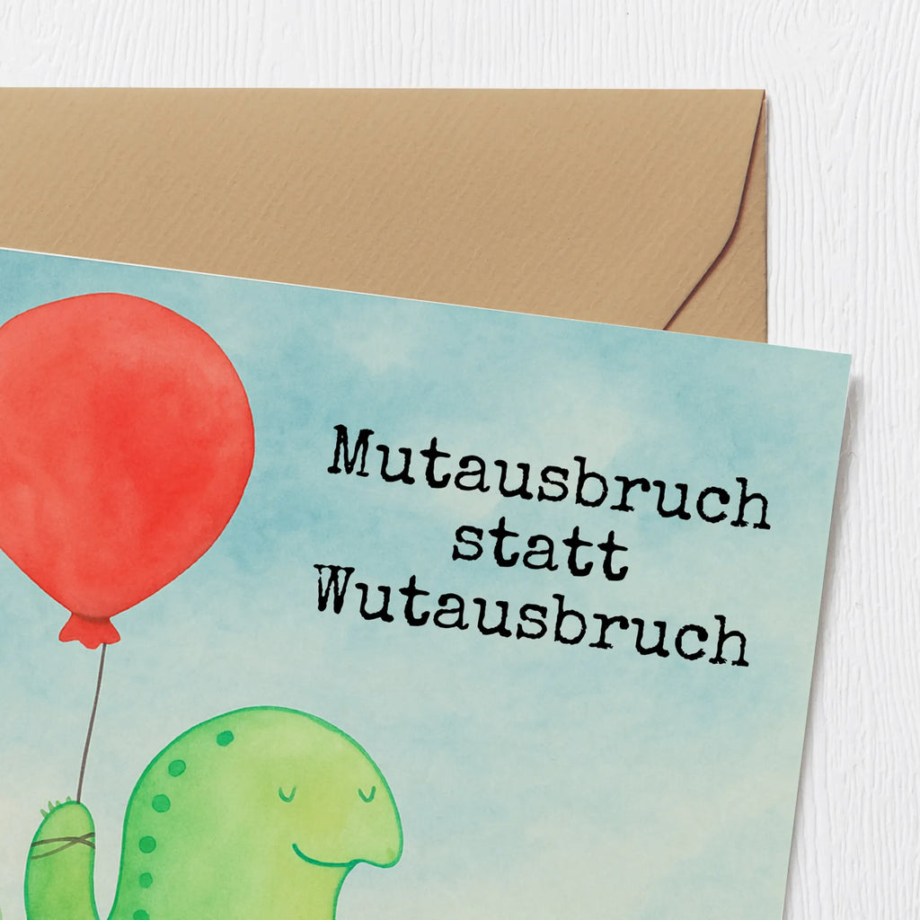 Deluxe Karte Schildkröte Luftballon Design Karte, Grußkarte, Klappkarte, Einladungskarte, Glückwunschkarte, Hochzeitskarte, Geburtstagskarte, Hochwertige Grußkarte, Hochwertige Klappkarte, Schildkröte, Schildkröten, Mutausbruch, Motivation, Motivationsspruch