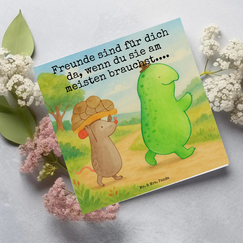 Deluxe Karte Schildkröte Maus Design Karte, Grußkarte, Klappkarte, Einladungskarte, Glückwunschkarte, Hochzeitskarte, Geburtstagskarte, Hochwertige Grußkarte, Hochwertige Klappkarte, Schildkröte, Maus, Freunde, Freundinnen, beste Freunde, beste Freundinnen