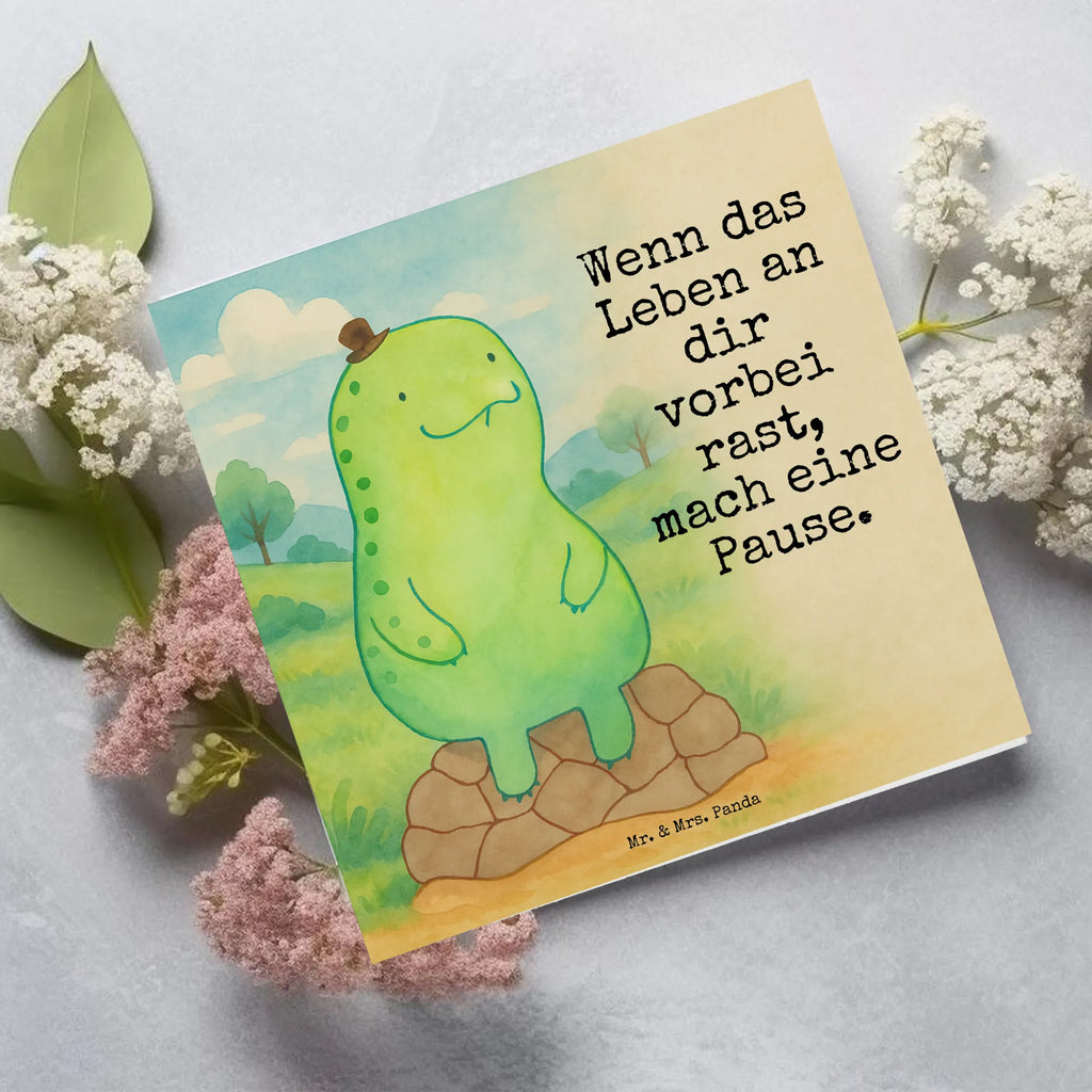 Deluxe Card tortoise Break Design Glückwunschkarte, Klappkarte, Hochwertige Klappkarte, Karte, Grußkarte, Einladungskarte, Hochwertige Grußkarte, Geburtstagskarte, Hochzeitskarte, Schildkröte, Achtsamkeit, achtsam, Entschleunigen