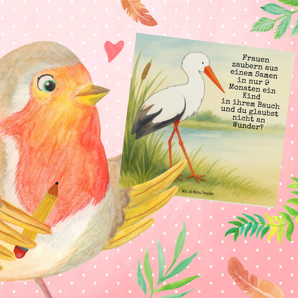 Deluxe Card Stork Design Karte, Grußkarte, Klappkarte, Einladungskarte, Glückwunschkarte, Hochzeitskarte, Geburtstagskarte, Hochwertige Grußkarte, Hochwertige Klappkarte, Tiermotive, Gute Laune, lustige Sprüche, Tiere, Storch, Störche, Schwangerschaft, Geburt, Mutter, Mütter, Mutter werden, Schwanger, Babybauch, Baby