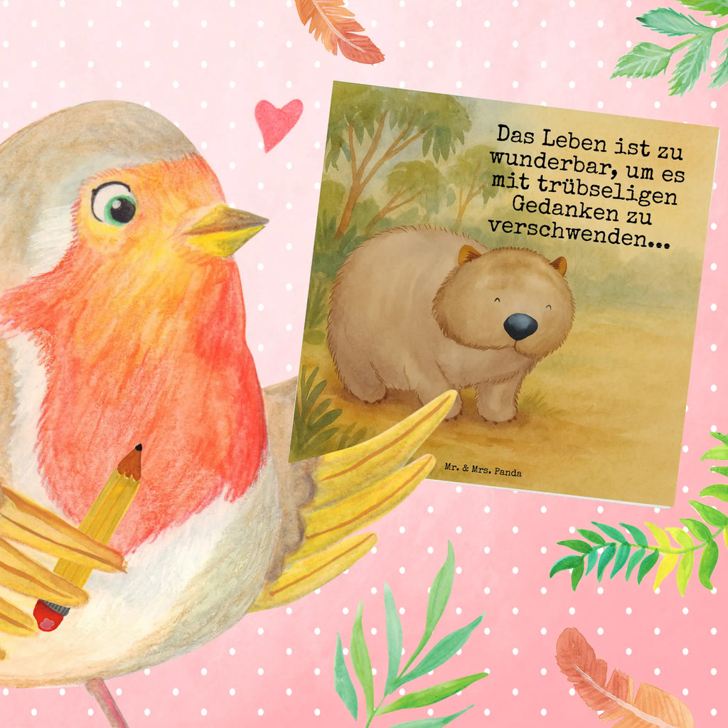 Karta Deluxe Wombat Design Karte, Grußkarte, Klappkarte, Einladungskarte, Glückwunschkarte, Hochzeitskarte, Geburtstagskarte, Hochwertige Grußkarte, Hochwertige Klappkarte, Tiermotive, Gute Laune, lustige Sprüche, Tiere, Wombat, Das Leben ist schön, Motivation, Spruch, Australien