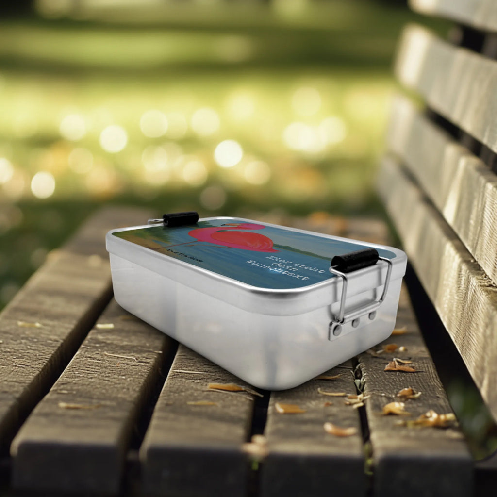 Personalisierte Metall Brotdose Flamingo Classic Design Brotbox, Brotbox mit Namen, Brotdose, Schule, Kindergarten, Geschenk mit Namen, Uni, Brotdose mit Namen, Flamingo, ich, Sohn, Freundin, Außenseiter, Tochter, Selbstliebe, Einzigartig, Freundinnen, für mich, Spruch, Geschwister, Stolz