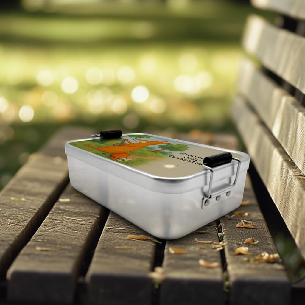 Spersonalizowany metalowy pojemnik na lunch Lis gitara Design Brotbox, Brotbox mit Namen, Uni, Geschenk mit Namen, Brotdose, Schule, Kindergarten, Brotdose mit Namen, Fuchs, Füchse, Sänger, Musikerin, Musik Spruch, Sängerin, Gitarre, Geschenk Musiker