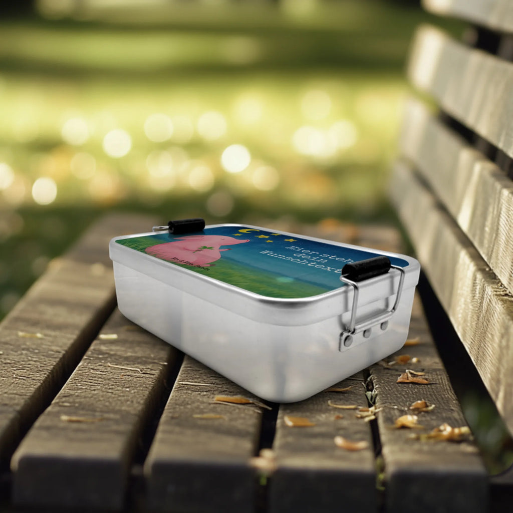 Personalized Metal Lunch Box Pig Luck Design Brotbox mit Namen, Geschenk mit Namen, Brotdose, Brotbox, Brotdose mit Namen, Kindergarten, Schule, Uni, Tiermotive, Gute Laune, lustige Sprüche, Tiere, Sernchen, Sterne, Motivation, Glücksschwein. Glück, Schwein, Schweinchen, Träume, Ziele, Glücksbringer