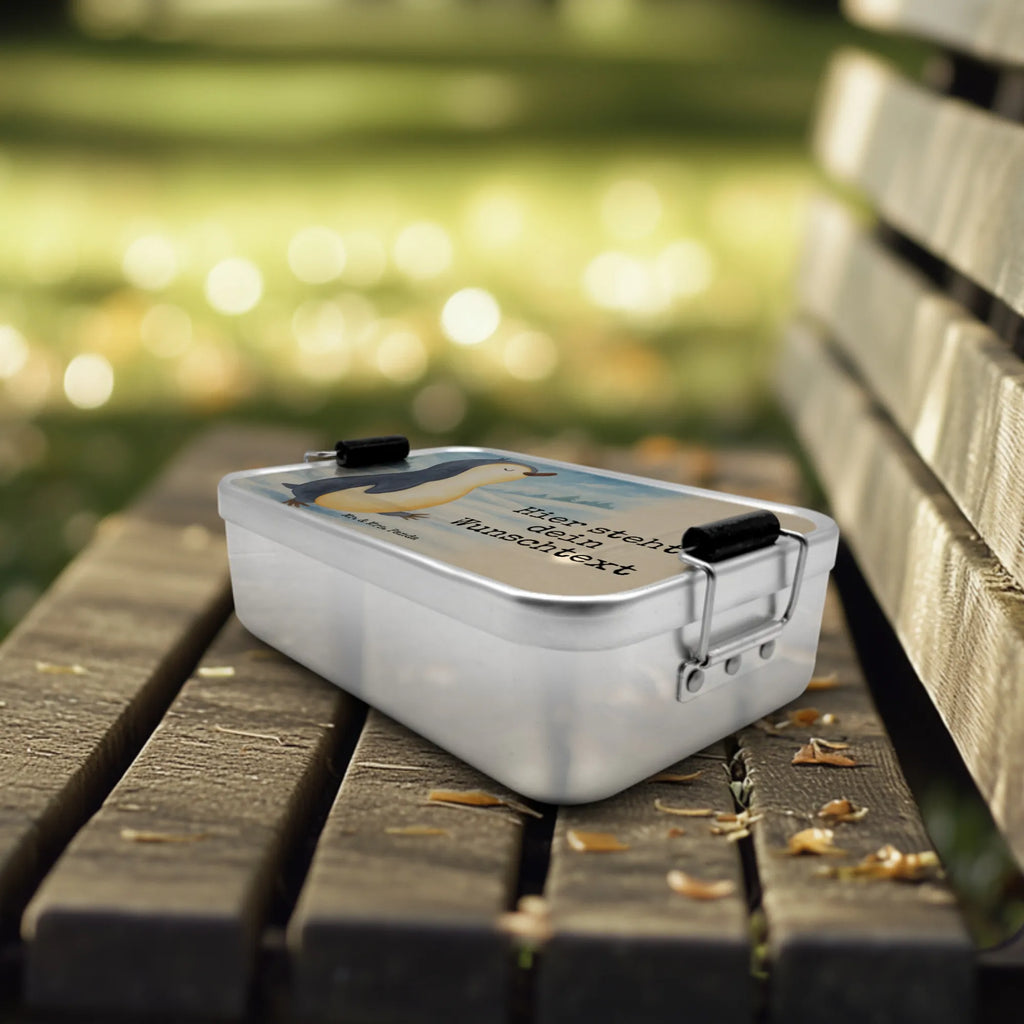 Personalisierte Metall Brotdose Pinguin marschieren Design Brotdose mit Namen, Brotdose, Brotbox, Schule, Brotbox mit Namen, Geschenk mit Namen, Kindergarten, Uni, Pinguin, Pinguine, Frühaufsteher, Bruder, Langschläfer, Schwester, Familie