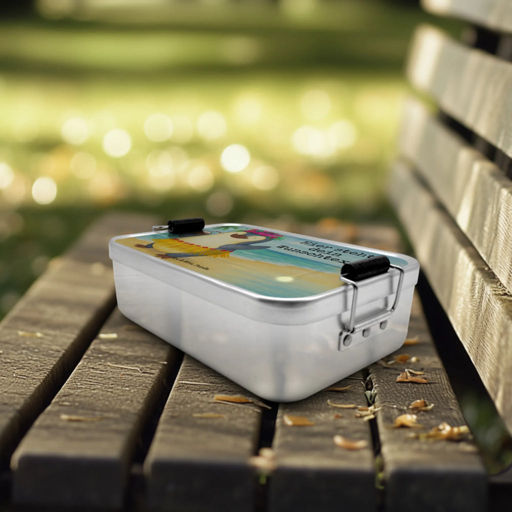 Personalisierte Metall Brotdose Pinguin Kokosnuss Design Brotbox mit Namen, Kindergarten, Schule, Brotdose mit Namen, Brotbox, Uni, Geschenk mit Namen, Brotdose, Pinguin, Urlaub, Kokosnuss, Pinguine, Aloha, Hawaii