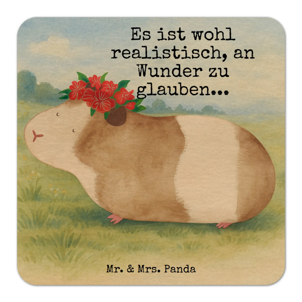 Coaster Guinea pig wisdom Design cute, gifts, cute animal motives, hand drawn, funny sayings, good mood, special gifts, animal lover, card, gift ideas, small animals, flower child, reality, wonder, wisdom, saying, guinea pig, wonderland