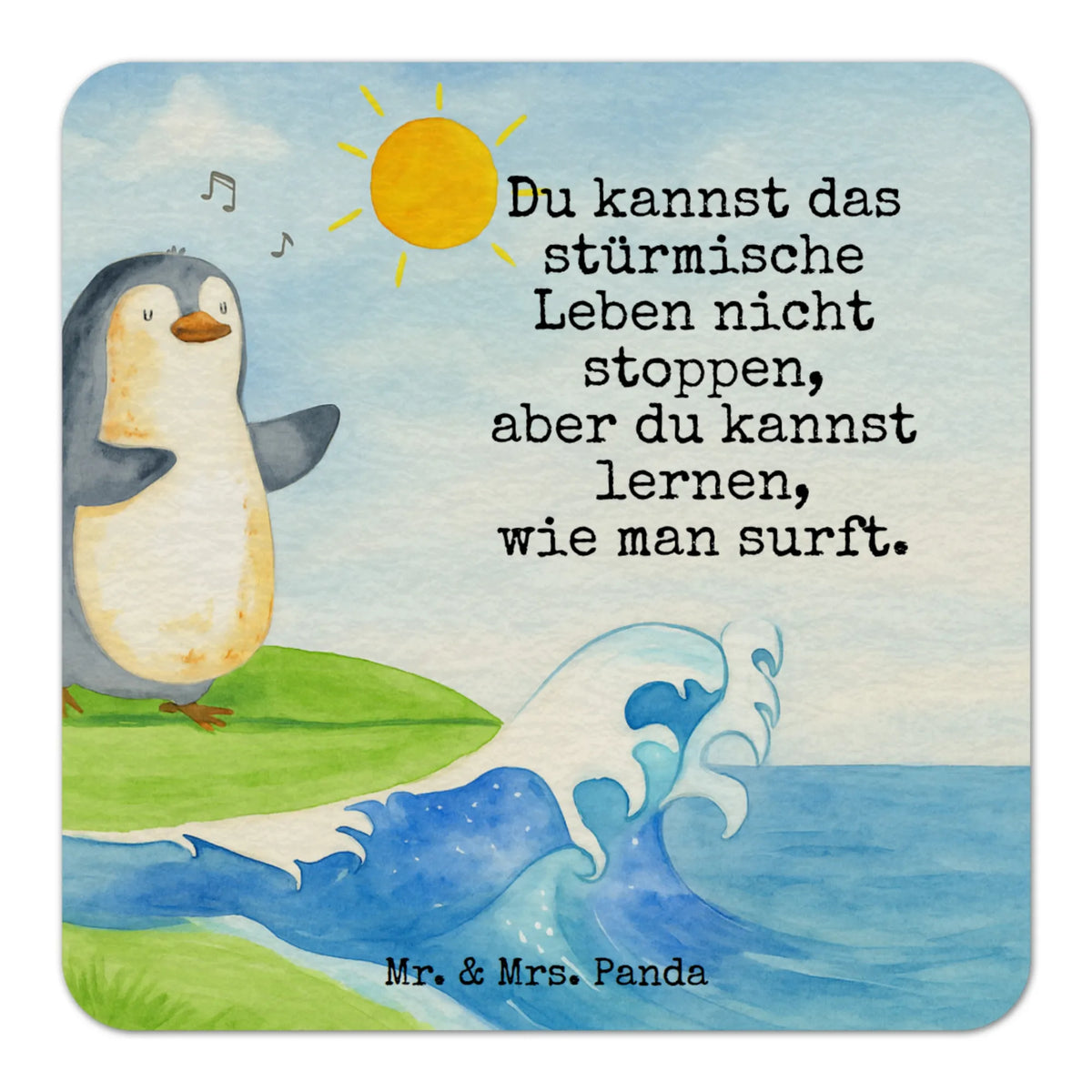 Coaster Penguin surfer Design Penguins, North Pole, penguins, surfers, wave riding, waves, surfing, holidays