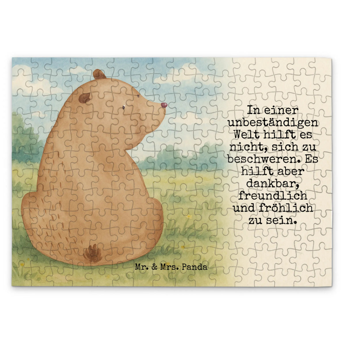 Puzzle Bär Schulterblick Design 300 Teile Puzzle, Puzzle, 2000 Teile Puzzle, 500 Teile Puzzle, Geduldspiel, 1000 Teile Puzzle, Legespiel, Puzzlespiel, 1500 Teile Puzzle, Bär, Teddy, Teddybär, Motivation, Bären, Weisheit, Selbstachtung, Weltansicht, Bärenliebe