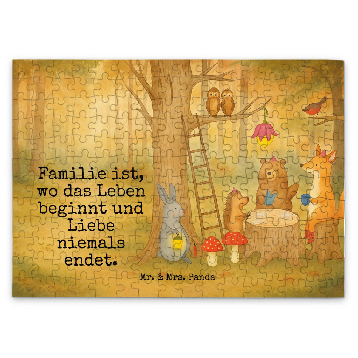 Puzzle forest animals picnic Design gift ideas, funny sayings, special gifts, hand drawn, cute animal motives, gifts, cute, small animals, card, good mood, animal lover, mouse, picnic, forest animals, hare, squirrel, forest
