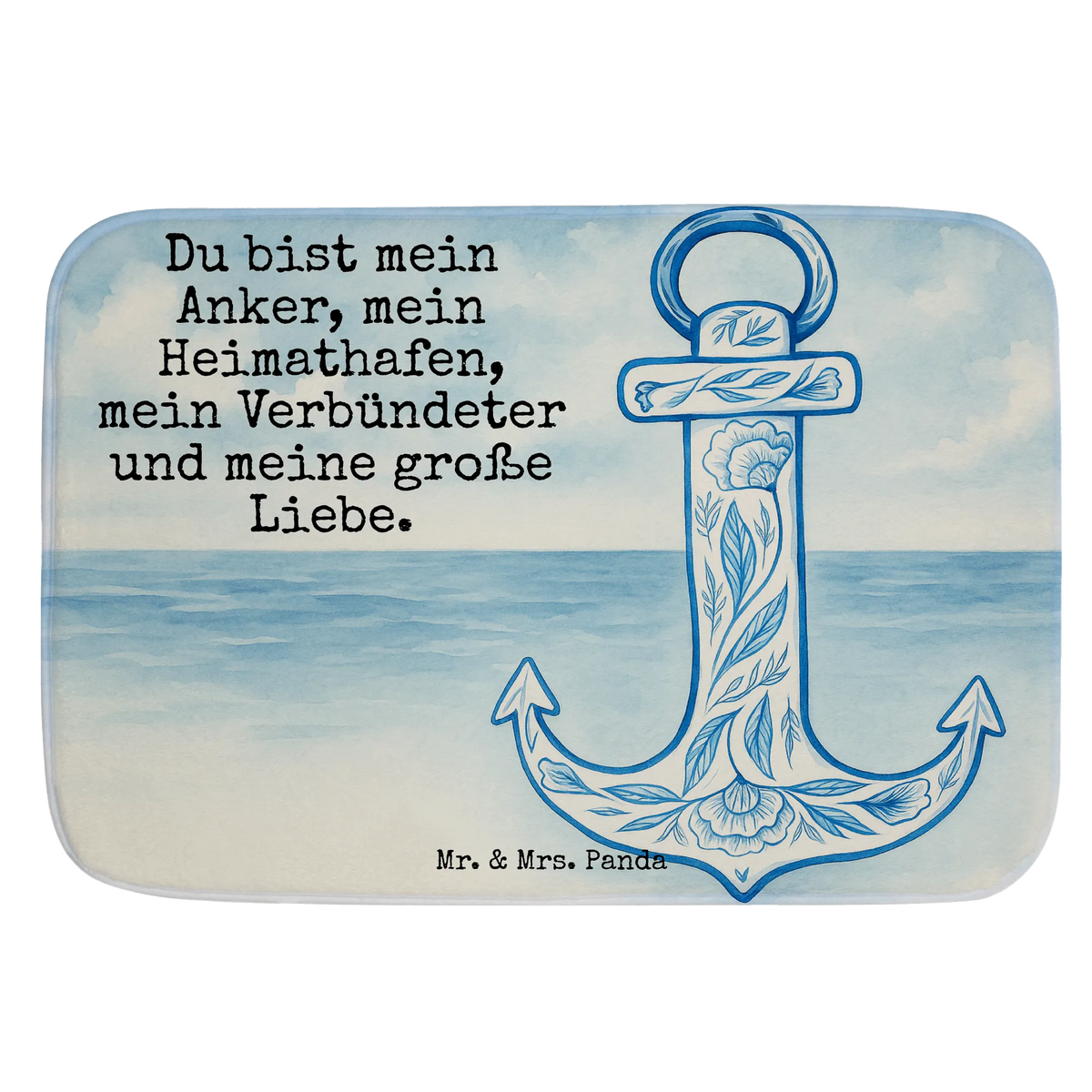 Bath mat anchor Blue Design card, gift ideas, gifts, small animals, cute, cute animal motives, hand drawn, funny sayings, good mood, special gifts, animal lover