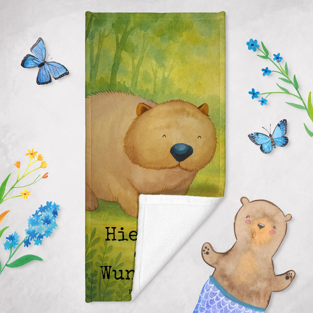 Personalized Bath Towel Wombat Design Badetuch mit Namen, Duschtuch mit Namen, Strandtuch mit Namen, Saunatuch mit Namen, Personalisiertes Badetuch, Kinder Handtuch mit Namen, Personalisiertes Handtuch, Tiermotive, Gute Laune, lustige Sprüche, Tiere, Wombat, Das Leben ist schön, Motivation, Spruch, Australien