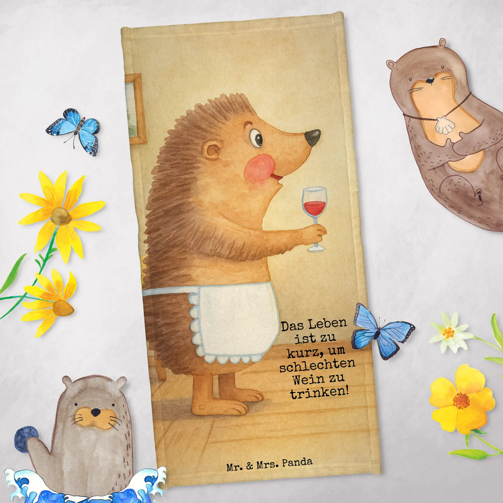 Badehandtuch Igel Wein Design Duschtuch, Badetuch, Strandtuch, Saunatuch, Kinder Handtuch, Tiermotive, Gute Laune, lustige Sprüche, Tiere, Wein Spruch, Igel, Geschenk Weintrinker, Geschenk Weinliebhaber, Wein Deko, Weinglas, Rotwein, Weißwein, Wein trinken