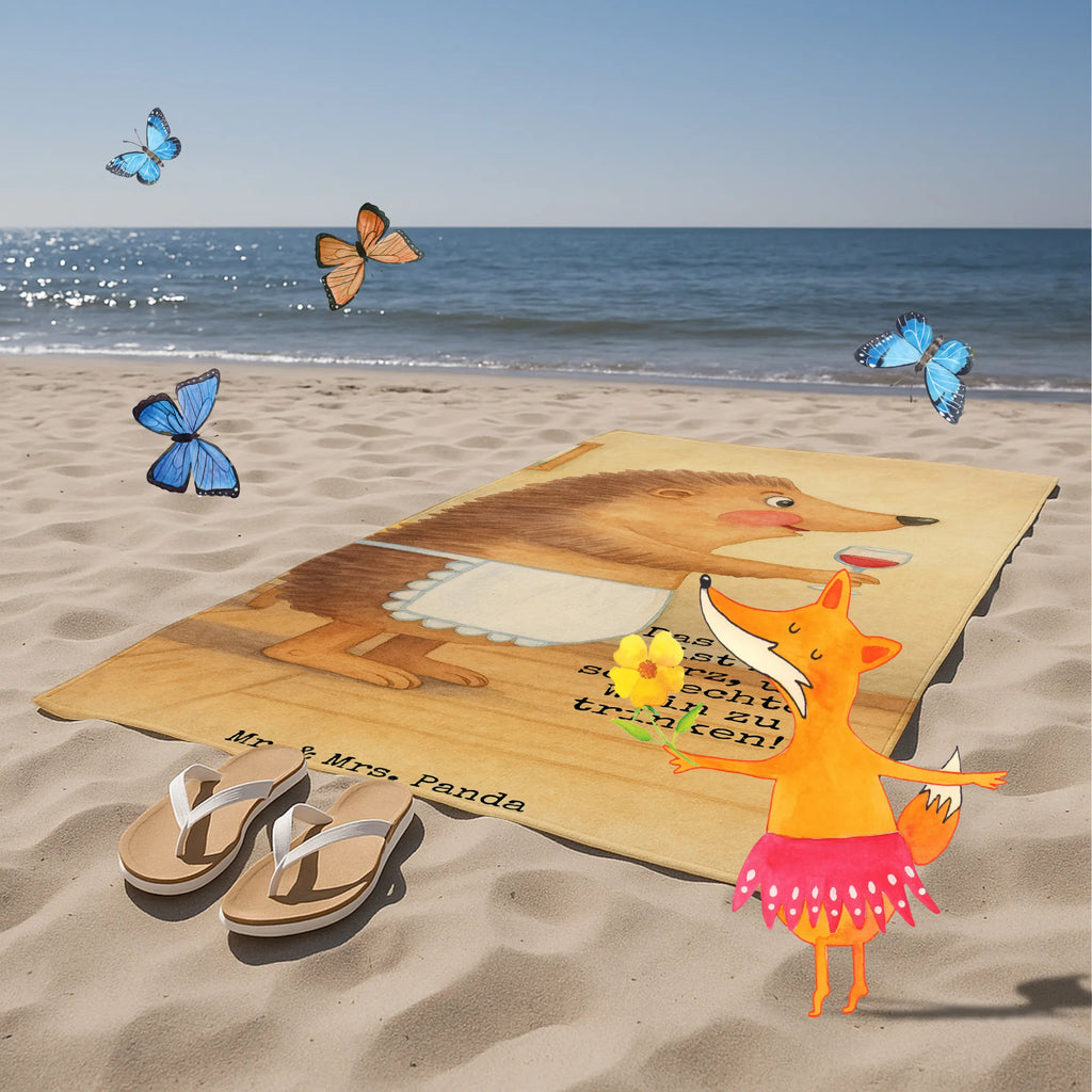 Badehandtuch Igel Wein Design Duschtuch, Badetuch, Strandtuch, Saunatuch, Kinder Handtuch, Tiermotive, Gute Laune, lustige Sprüche, Tiere, Wein Spruch, Igel, Geschenk Weintrinker, Geschenk Weinliebhaber, Wein Deko, Weinglas, Rotwein, Weißwein, Wein trinken