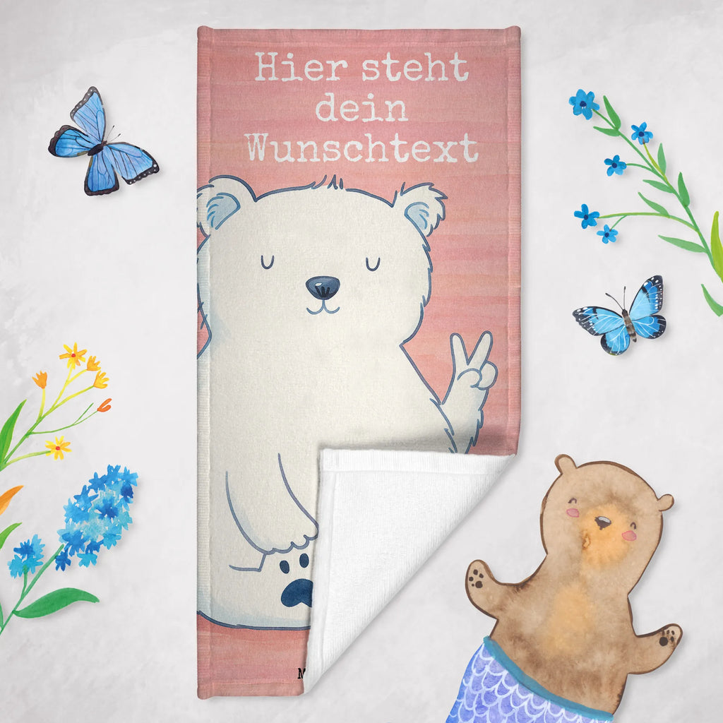 Personalized Bath Towel Icebear Lazy Design Kinder Handtuch mit Namen, Personalisiertes Handtuch, Saunatuch mit Namen, Personalisiertes Badetuch, Badetuch mit Namen, Duschtuch mit Namen, Strandtuch mit Namen, Bär, Teddy, Teddybär, Arbeit, Eisbär, Arbeitsplatz, Entspannen, Bürojob, Nordpol, Homeoffice, Büro, Relaxen, Faul