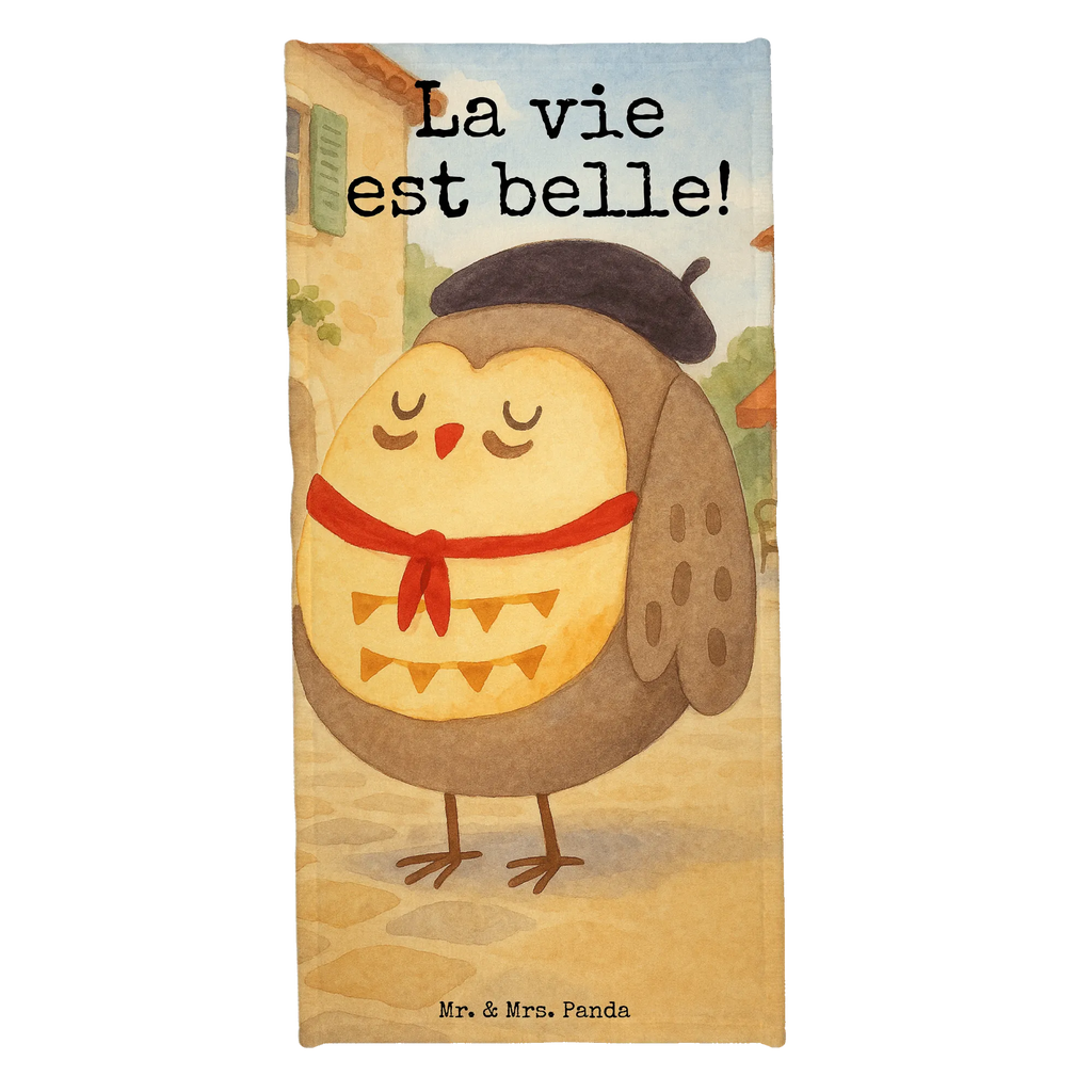 Badehandtuch Eule Frankreich Design Duschtuch, Badetuch, Strandtuch, Saunatuch, Kinder Handtuch, Eule, Eulen, Eule Deko, Owl, hibou, La vie est belle, das Leben ist schön, Spruch schön, Spruch Französisch, Frankreich