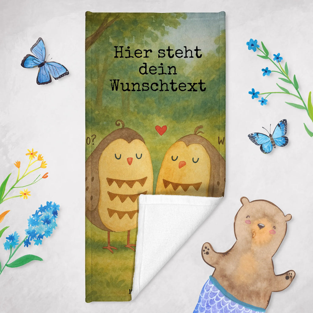 Personalisiertes Badehandtuch Eulen Liebe Design Saunatuch mit Namen, Personalisiertes Badetuch, Duschtuch mit Namen, Kinder Handtuch mit Namen, Badetuch mit Namen, Personalisiertes Handtuch, Strandtuch mit Namen, Eule, Liebe Spruch, Owl, All you need is love, Liebe, Eule Deko, Freundin Geschenk, Wortspiel lustig, Freund, Hochzeit Spruch