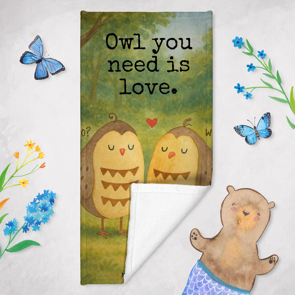 70 x 140 ręcznik sowy miłość Design Duschtuch, Badetuch, Strandtuch, Saunatuch, Kinder Handtuch, Eule, Eule Deko, Liebe, Hochzeit Spruch, Owl, All you need is love, Liebe Spruch, Freundin Geschenk, Freund, Wortspiel lustig