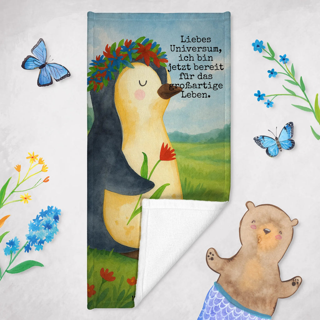 Badehandtuch Pinguin Blumen Design Kinder Handtuch, Saunatuch, Duschtuch, Badehandtuch, Duschhandtuch, Reisehandtuch, Gästehandtuch, Sport Handtuch, Badetuch Kinder, Frottier, Badetuch, Strandtuch, Pinguin, Lebenslust, Universum, Leben, Motivation, Lebensziele, Geschenkidee, Blumenkranz, Ziele, Liebeskummer, Pinguine, Wünsche