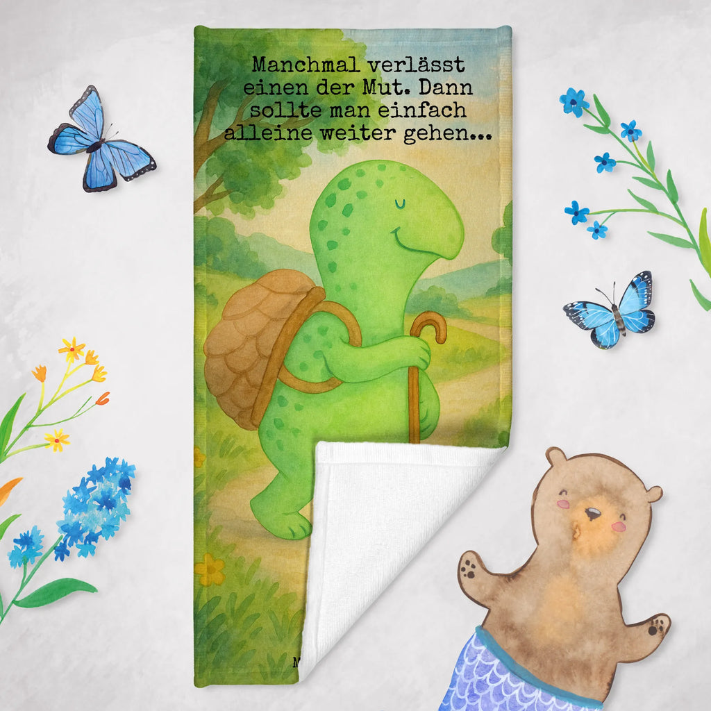 Hand towel tortoise walker Design Duschtuch, Badetuch, Strandtuch, Saunatuch, Kinder Handtuch, Schildkröte, Schildkröten, Motivation, Motivationsspruch, Motivationssprüche, Neuanfang